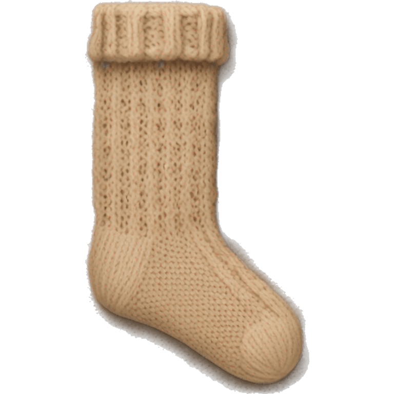 Beige knit Christmas sock emoji