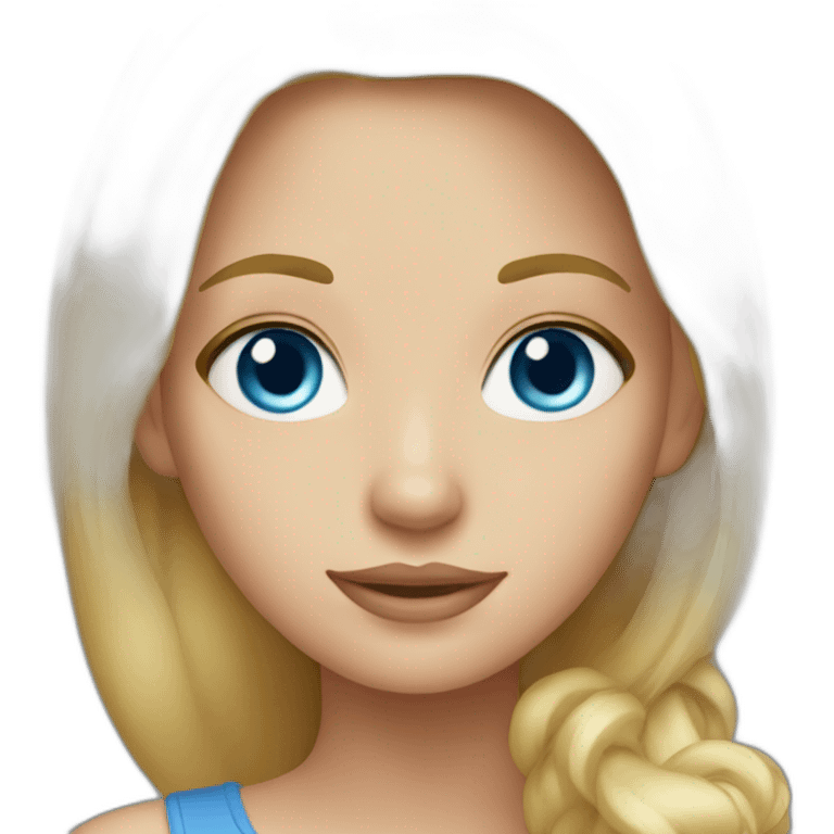 Blonde girl big blue eyes emoji