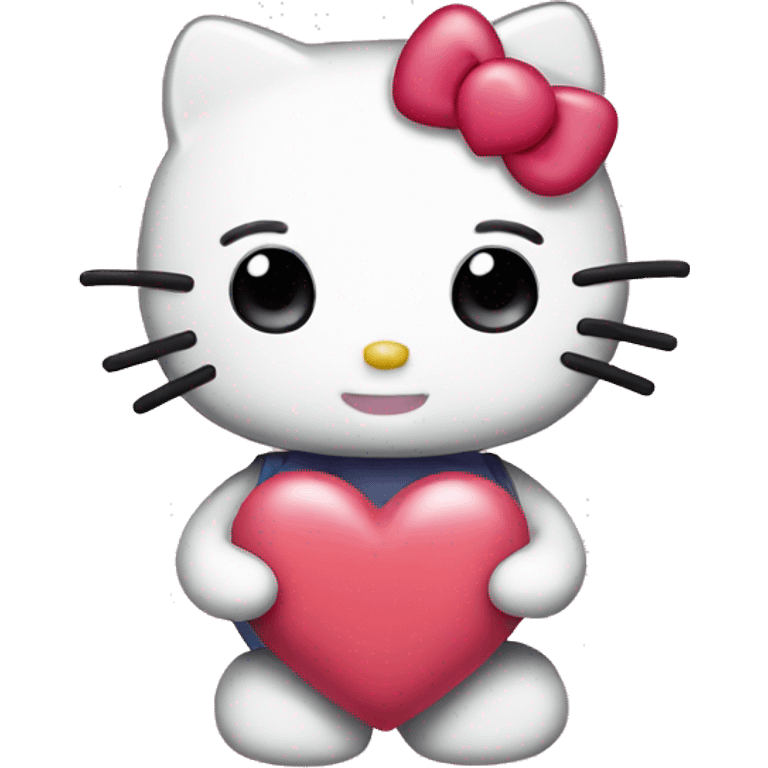 hello kitty with heart emoji