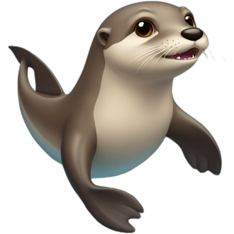 Loutre sur un requin emoji