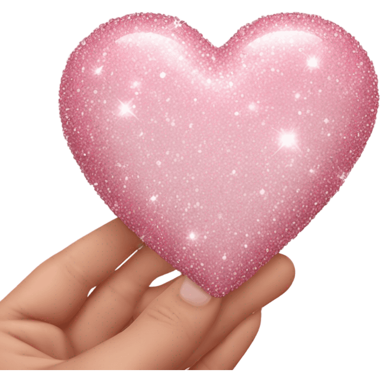 Baby pink love heart with sparkles  emoji