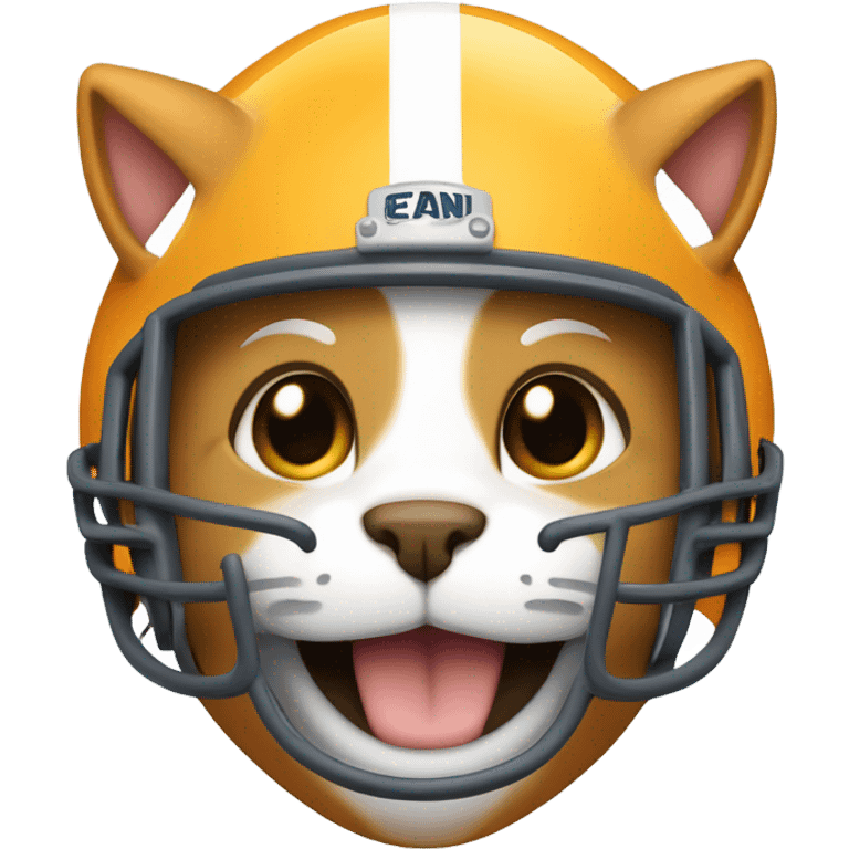  happy cat football helmet emoji