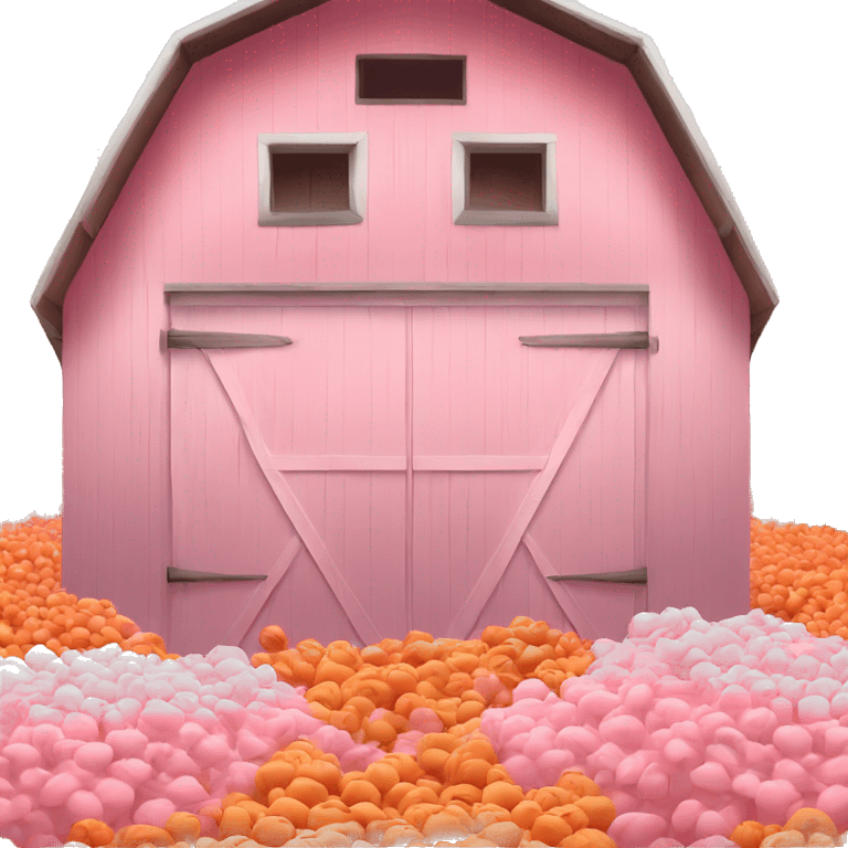 White pink and orange barn emoji