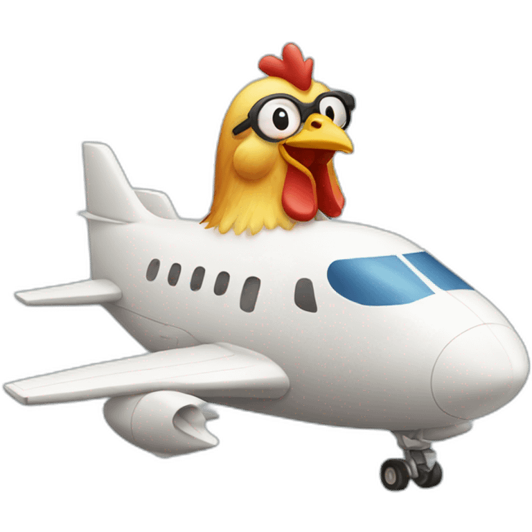 a chicken sitting on an aeroplane emoji