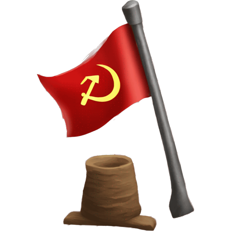 a red flag with a crossed hammer and sickle in the top left of the flag emoji