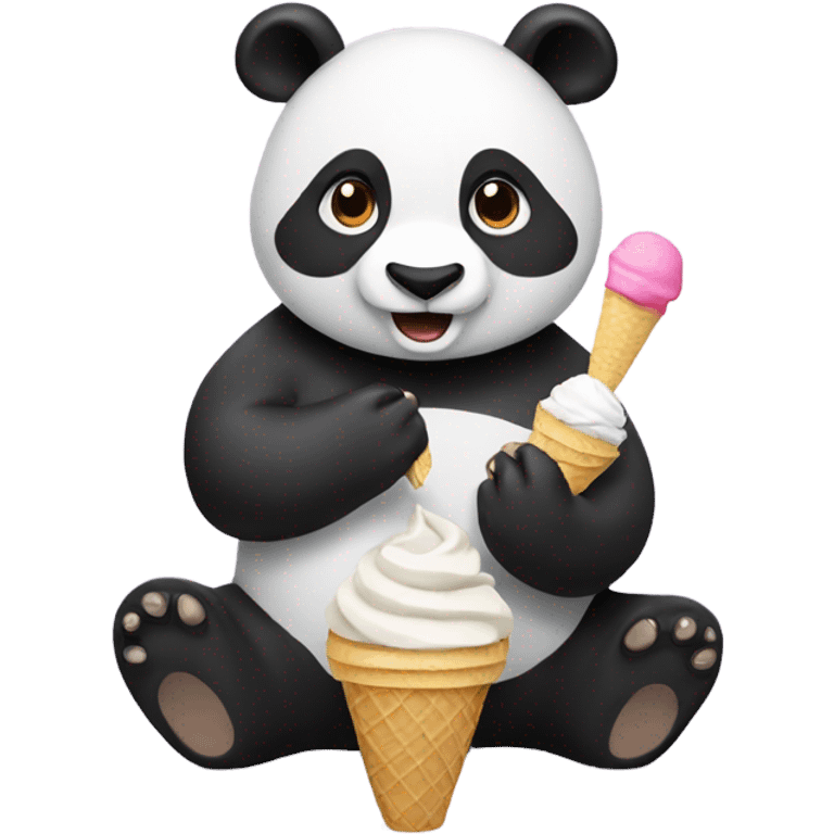 Panda eating ice cream emoji