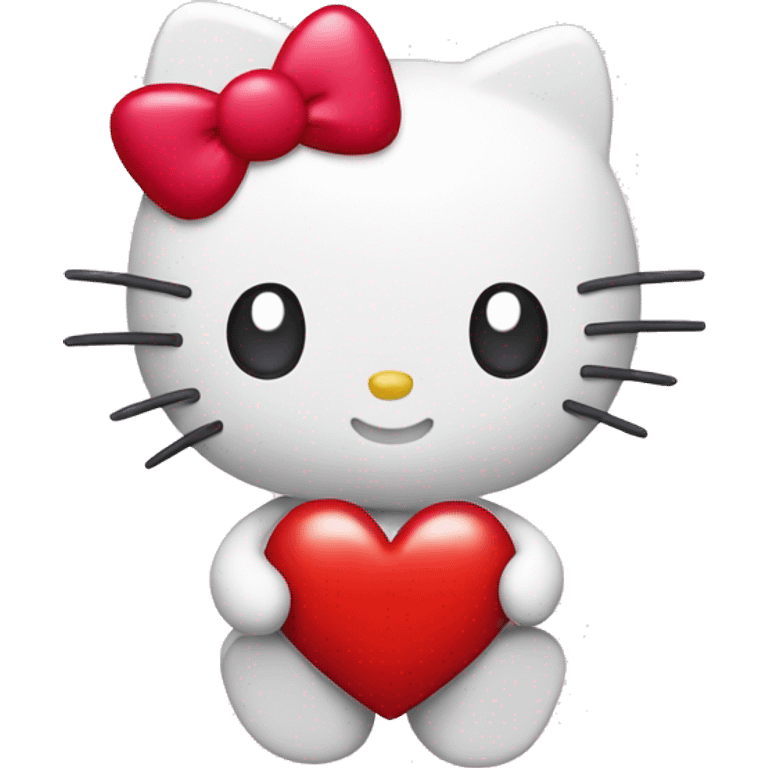 hello kitty with a heart emoji