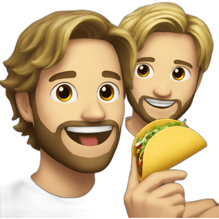 pewdiepie and jew eating taco emoji