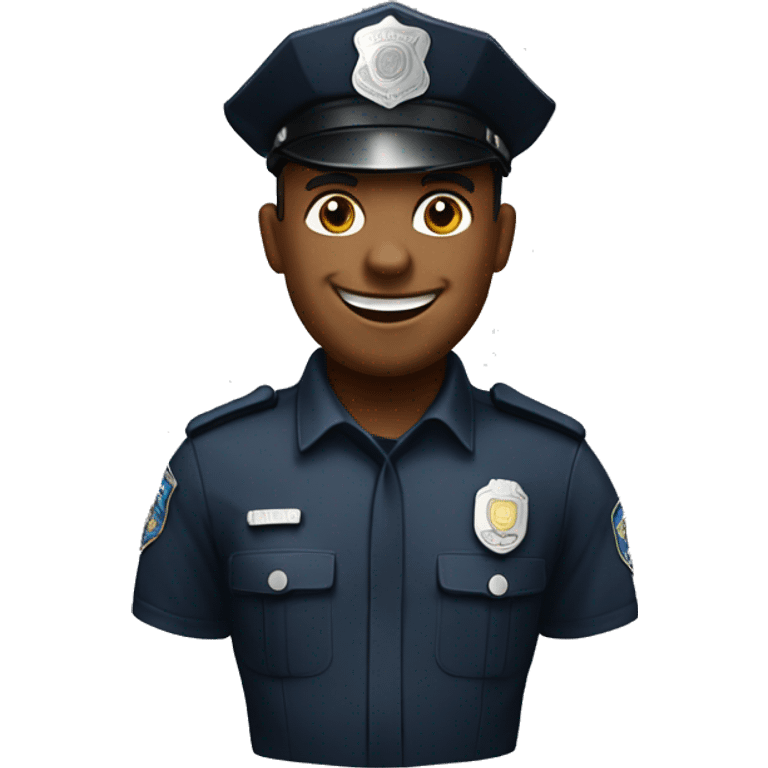 police man smiling midle plan emoji