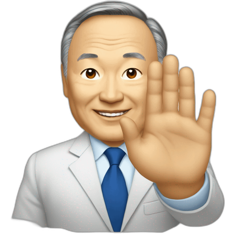 Nazarbayev waves his hand emoji