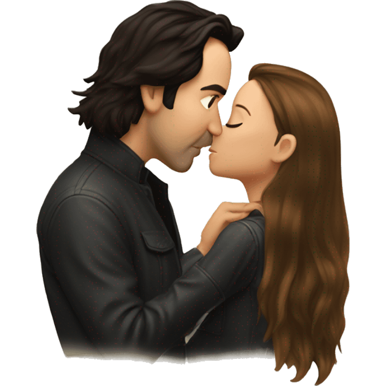 John Cusack Kisses Girl with Brown Long hair emoji