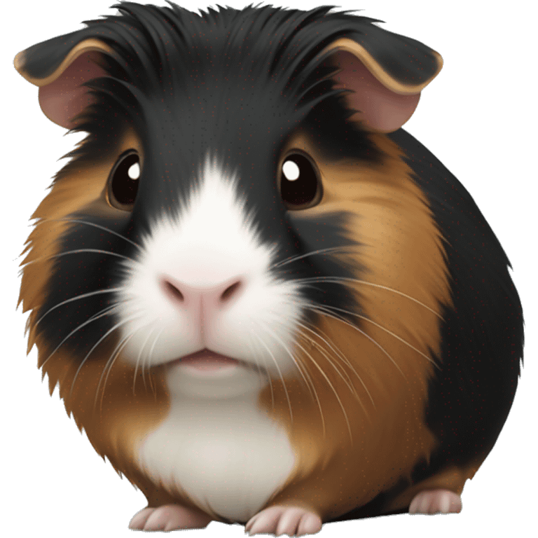 Black guinea pig with tan emoji