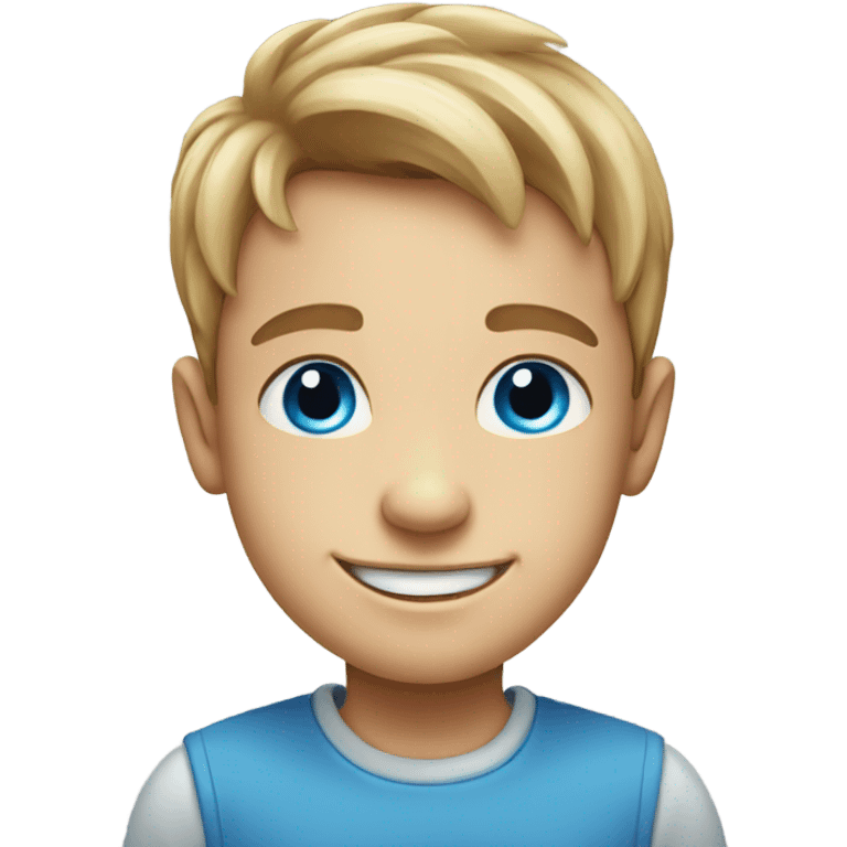 blue eyed boy smiling portrait emoji