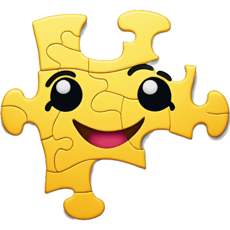 pixel art yellow puzzle piece with happy face emoji