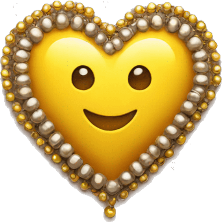 yellow heart with beads emoji