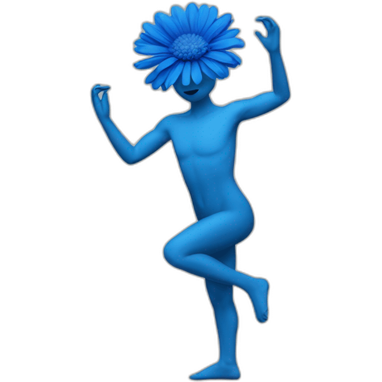 flower head blue body two arms two legs dancing emoji