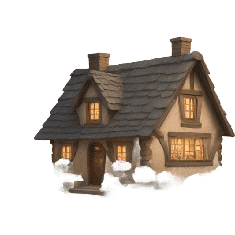 cottage with pink flowers emoji