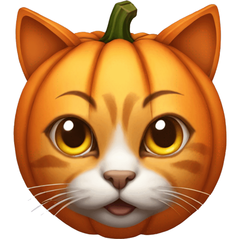 cat in halloween pumpkin emoji