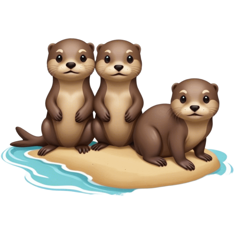 Otters on the beach  emoji