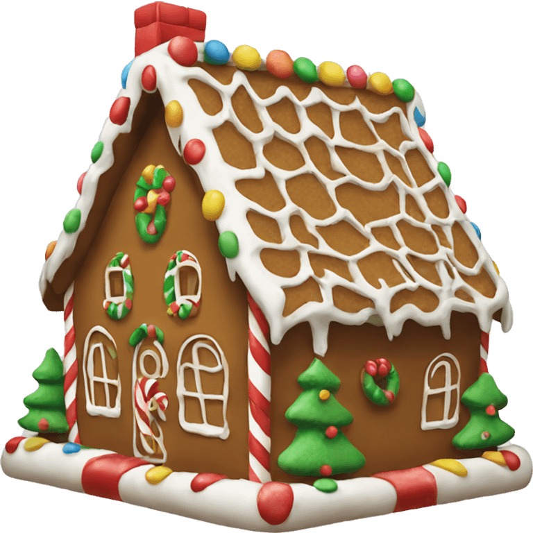 Classic Christmas gingerbread house emoji