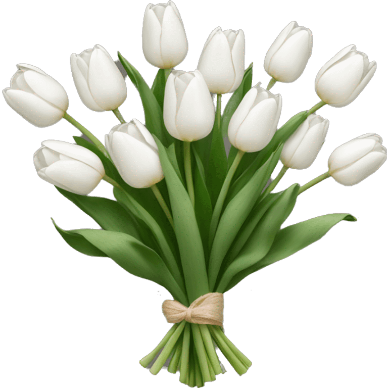 white tulip bouquet emoji