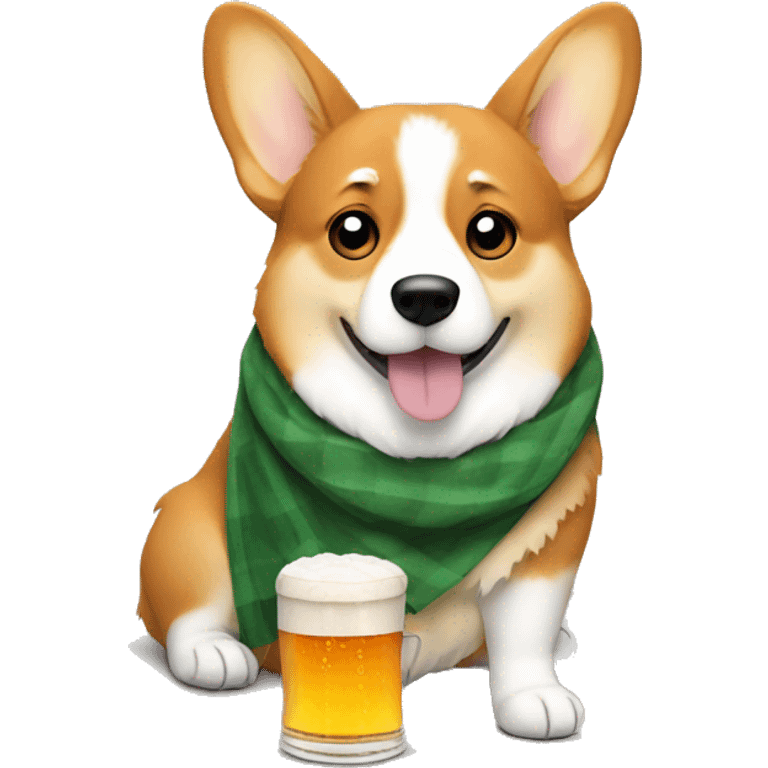 sad corgi holding beer emoji