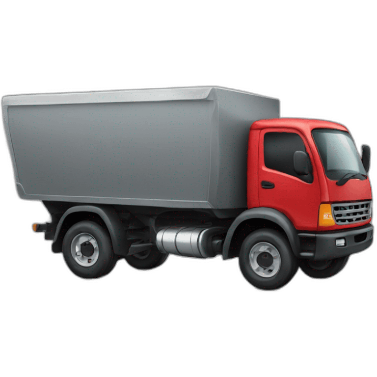 Smiling truck Black Red grey emoji