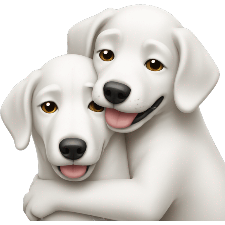 White dog hug emoji