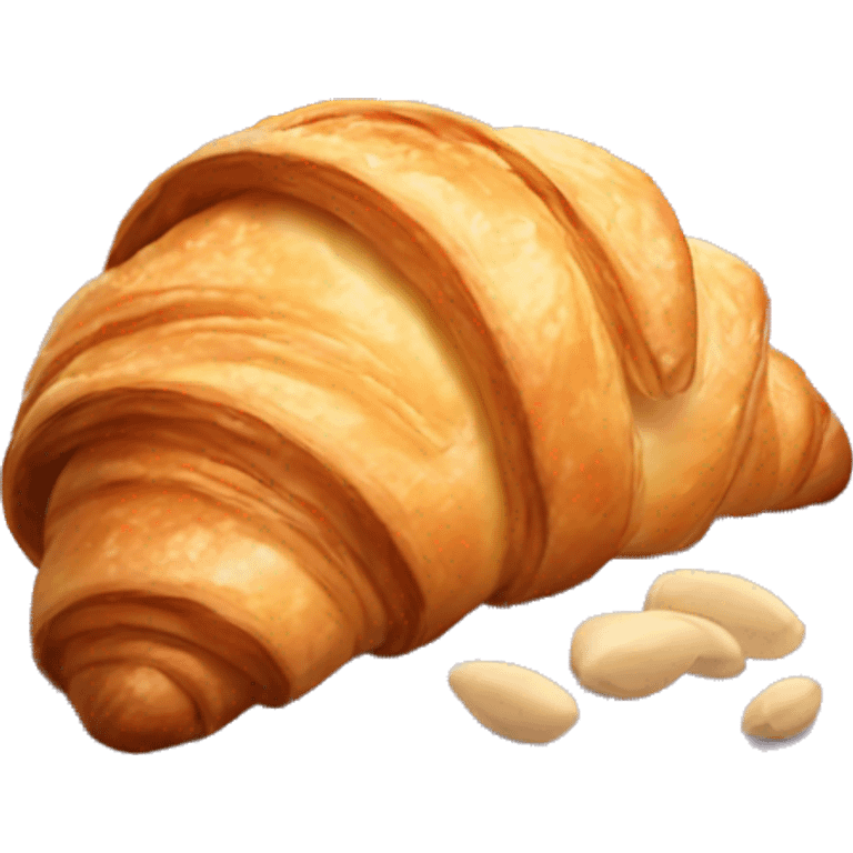 Croissant with sliced almonds on top emoji