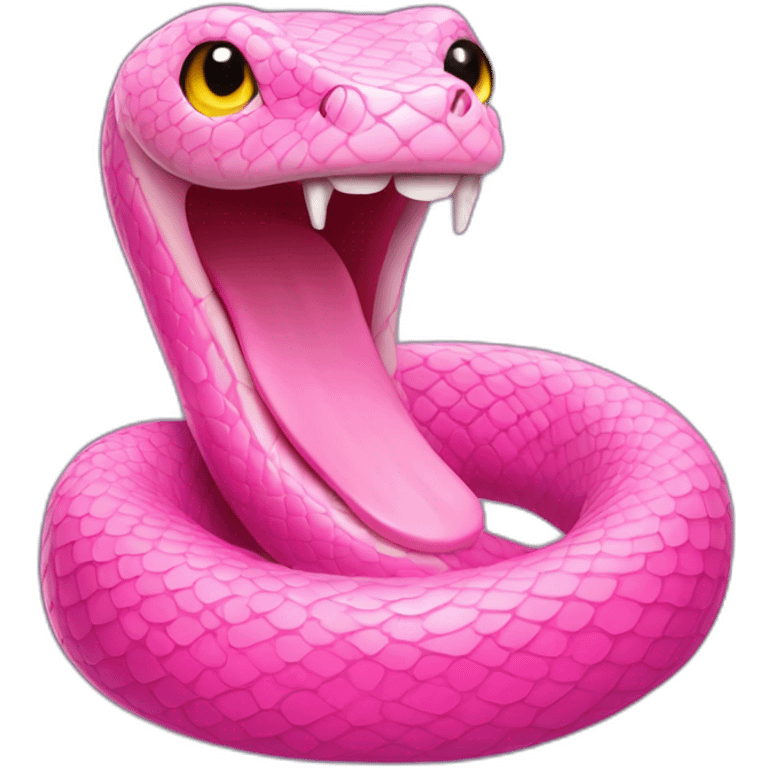 Sweety Pink snake pull out tongue emoji