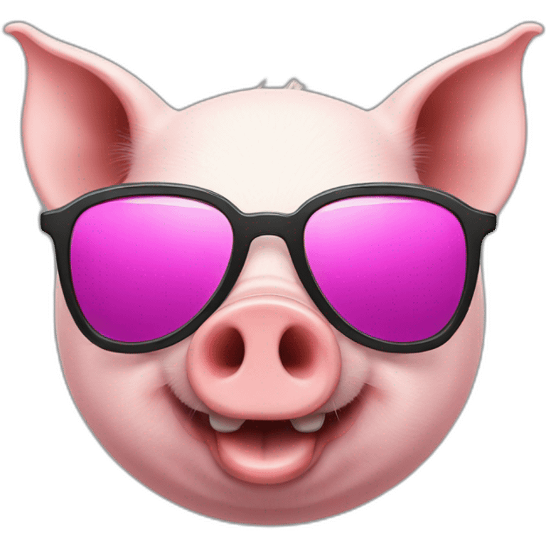 Happy Pig with sunglasses emoji