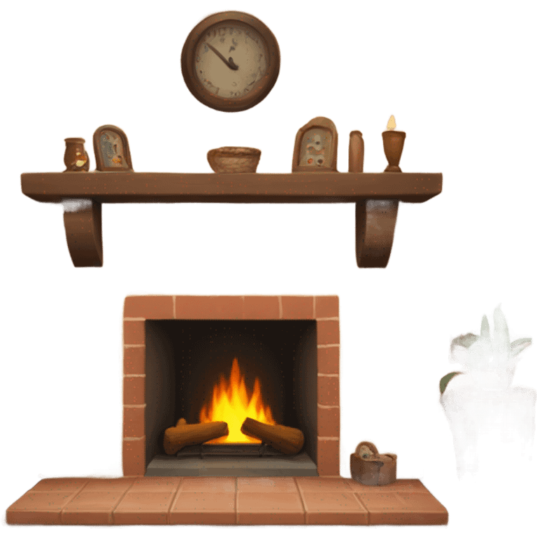 cozy brown fireplace emoji