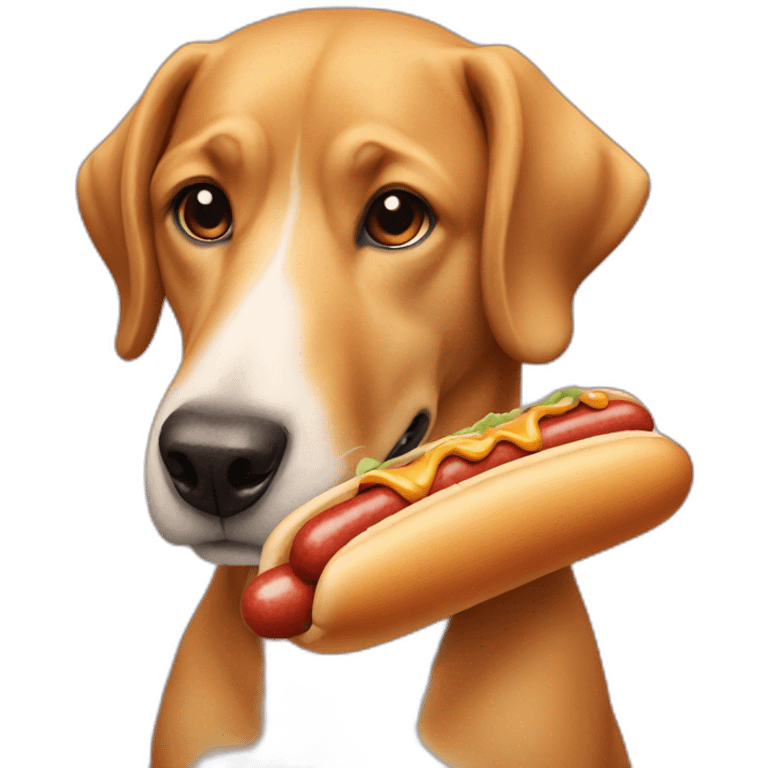 Dog with hotdog emoji