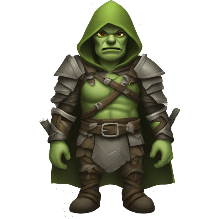 hooded orc armored with bow woman emoji