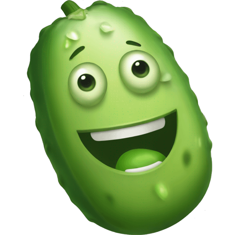 Happy pickle emoji