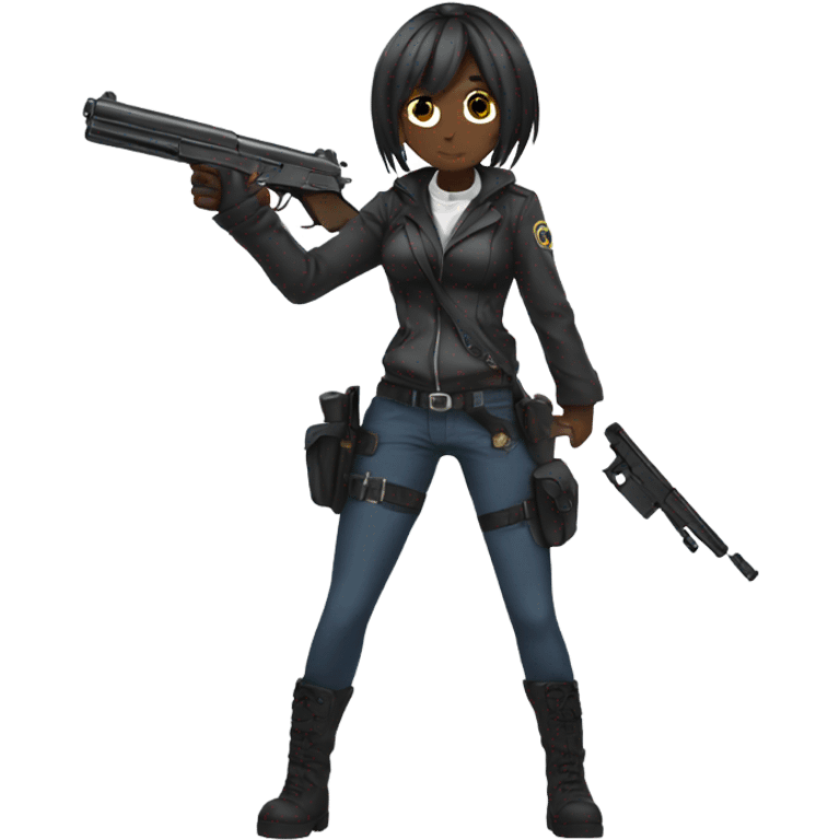 anime girl with a gun emoji