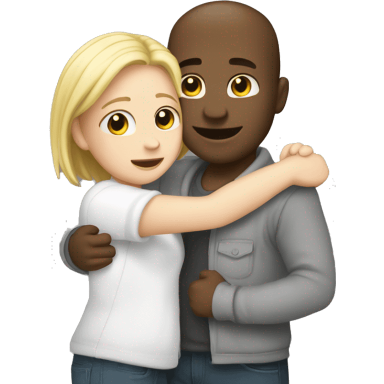 Hug white cuple her and  emoji