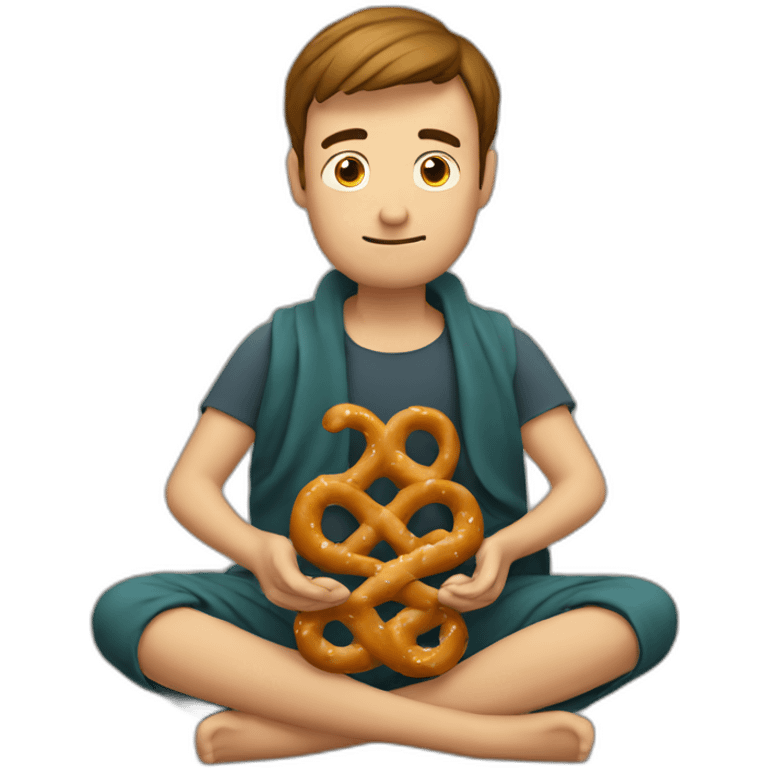 guy meditation pretzel legged emoji