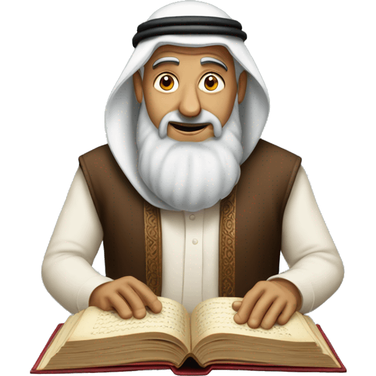 old rich arab reading book emoji