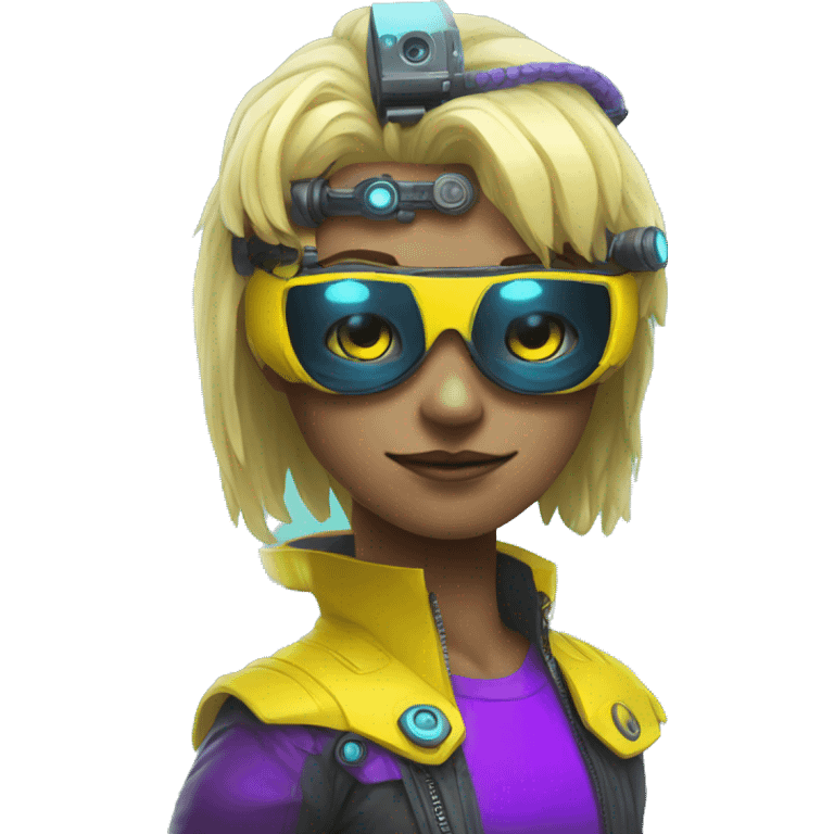 agent, laser eyes, yellow face, cyberpunk, code, cyan and purple colors, only upper body portrait emoji