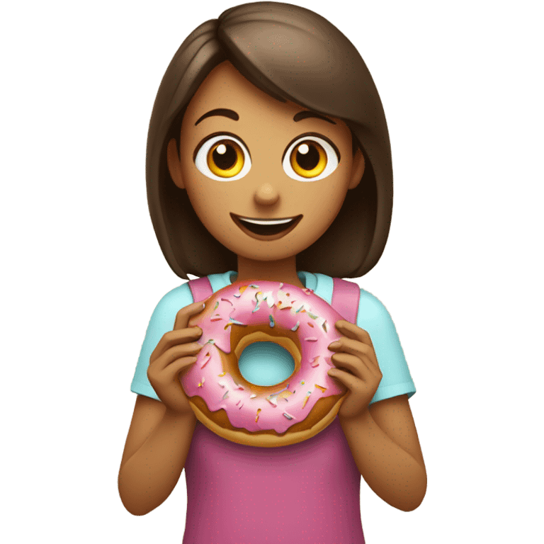 Girl eating a doughnut emoji