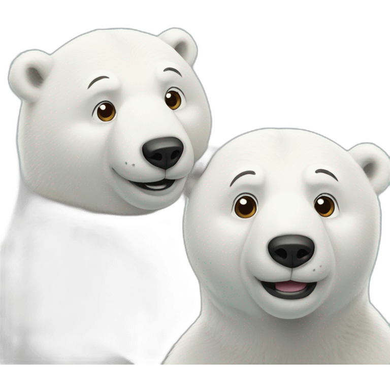 three polar bears emoji