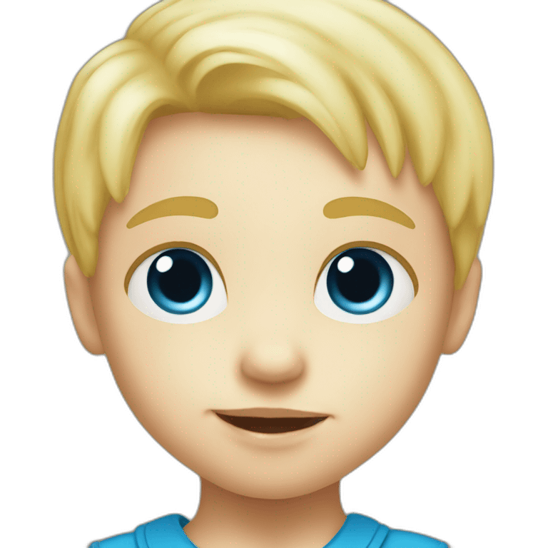 Blond Baby boy blue eyed with toucan emoji