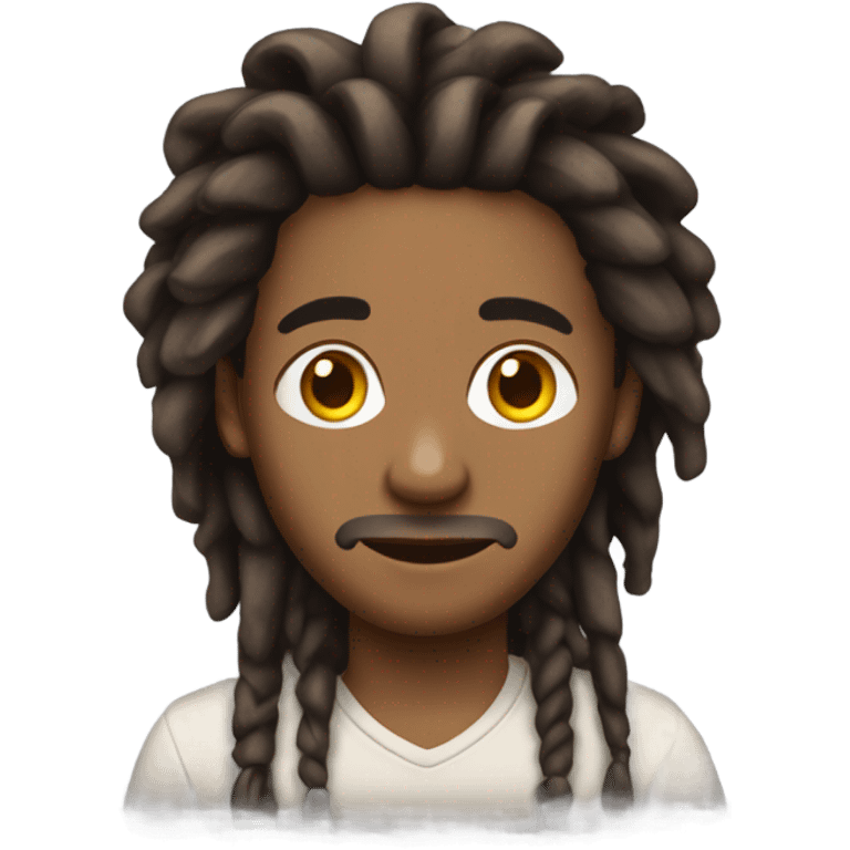 Pretty brown man with medium length dreadlocs emoji