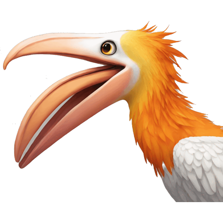 Orange Phoenix + pelican beak emoji