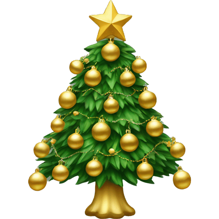 Christmas tree with gold ornaments  emoji