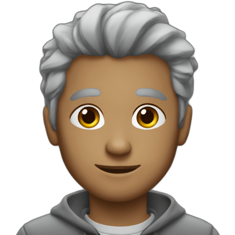 Young strong Man grey hair grey barb emoji