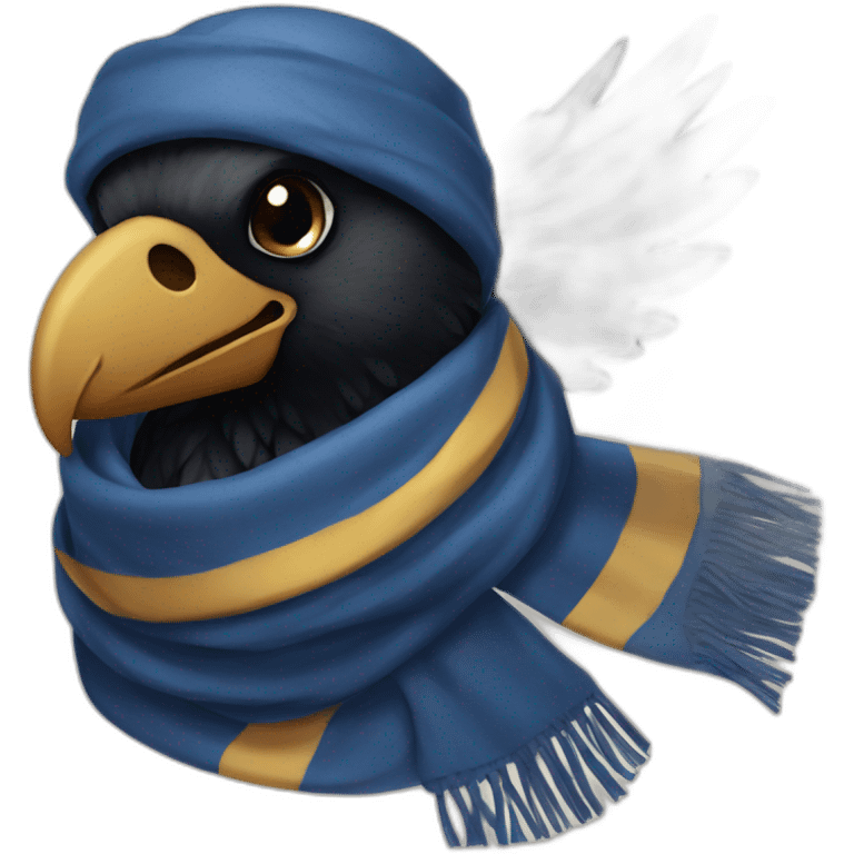 Ravenclaw raven with scarf hogwarts emoji