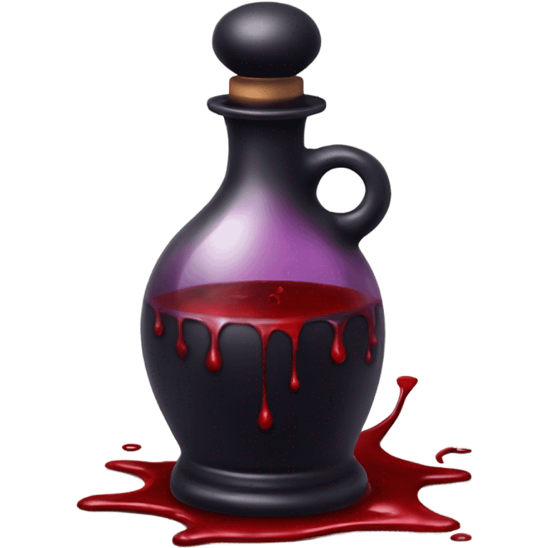 a stylish potion bottle with blood and a gothic lid, perfect for a vampire girl theme." emoji