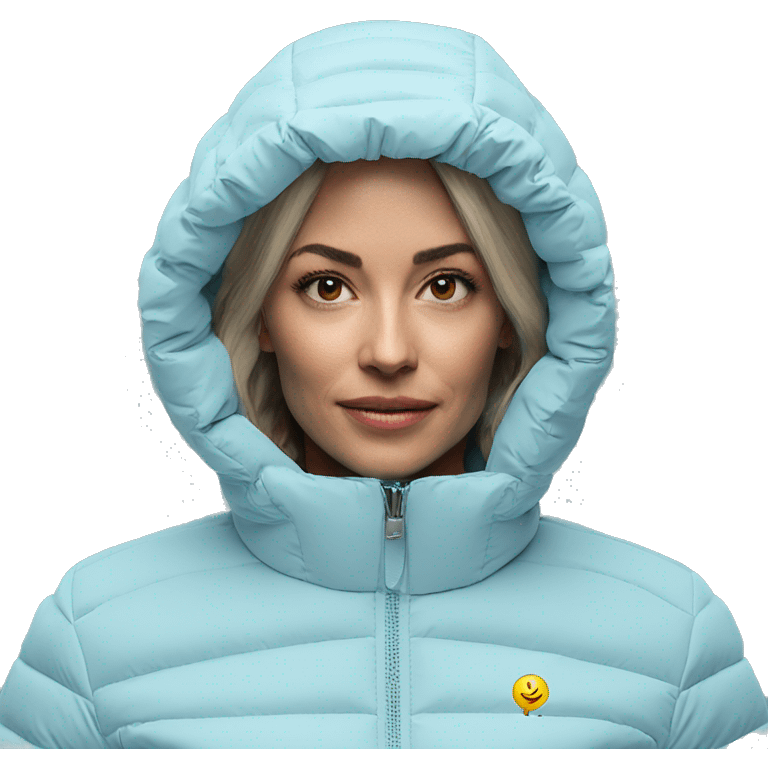 Women's padded jacket pastel blue emoji